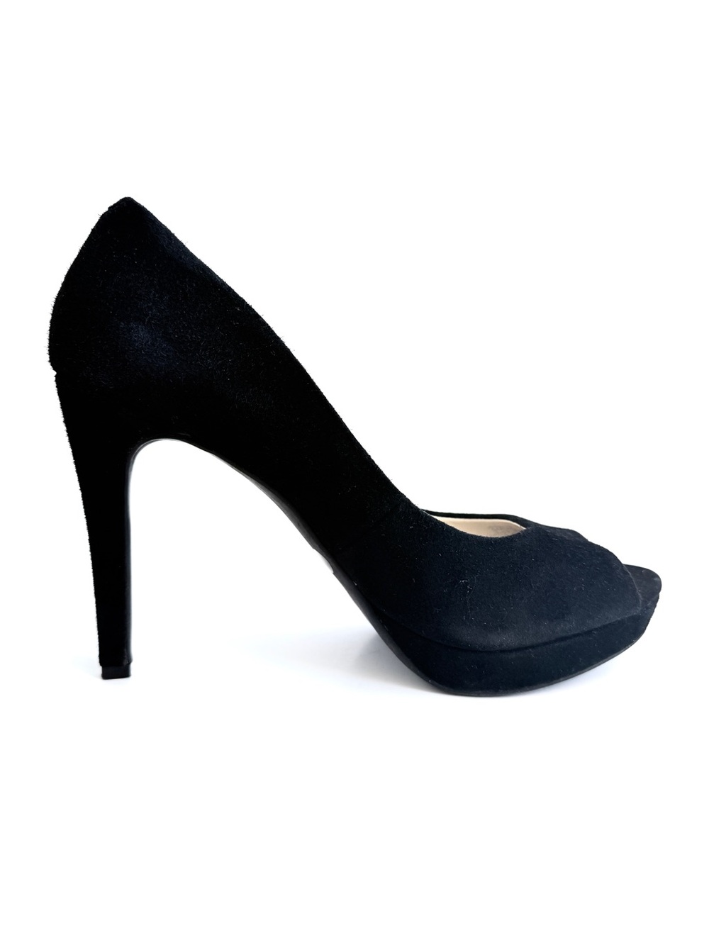 Jessica Simpson Kelli Peep Toe Platform Pumps, Black Suede, 9M 👠